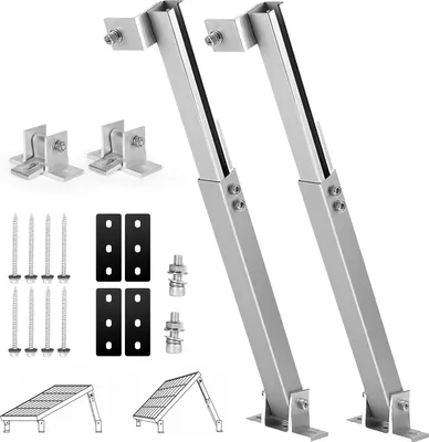 Image de Support de panneau solaire ajustable 15°-30° en aluminium pour montage sur camping-car, bateau et toit - Support de montage solaire pour panneaux solaires modulaires