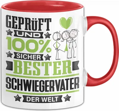 Produktbild von Schwiegervater Geschenk Lustiger Spruch für Schwiegervater Geschenkidee Bester Schwiegervater Der Welt (Rot)