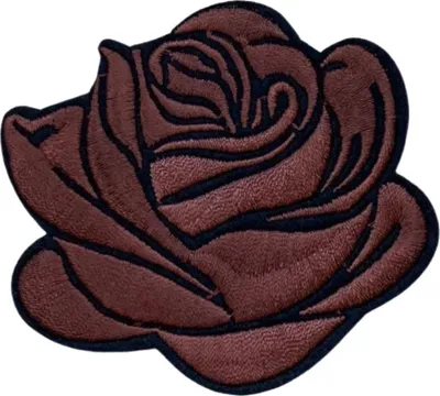 Produktbild von Rosen-Emblem-Aufnäher zum Aufbügeln, braun