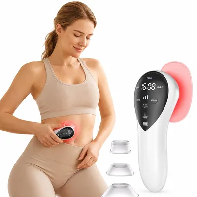 Produktbild von Cellulite Massagegerät Damen, elektrisches Körperpflegegerät mit EMS und Rotlicht, Hautstraffungsgerät für Bauch, Beine, Arme und Gesicht