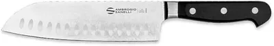 Produktbild von Ambrogio Sanelli - Maitre - Messer aus Stickstoff-Edelstahl - Alveoliertes Santokumesser cm 18