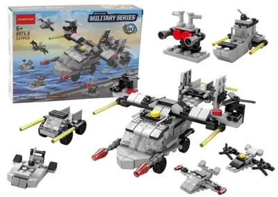 Immagine prodotto di Mattoncini da costruzione Elicottero 6 in 1, 117 pezzi - Leantoys