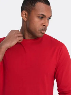 Imagen del producto de Ombre Clothing, camiseta de manga larga para hombre, modelo Eliwn, color rojo, talla S