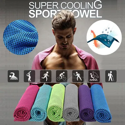 Produktbild von 6er Set Cooling Towel für Sport & Fitness, Mikrofaser Handtuch/Kühltuch als kühlendes Handtuch für Laufen, Trekking, Reise & Yoga, Airflip Cooling Towel