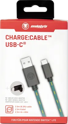 Obrázok produktu pre Snakebyte CHARGE:CABLE, 2,5 m, USB A, USB C, Tyrkysová, Žltá