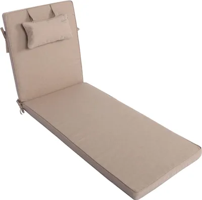 Produktbild von LILENO HOME Sonnenliege Auflage mit Kopfkissen [1er Set - Rollliege] in Taupe - Gartenliegen Auflage perfekt für Strandliege - Auflage für Gartenliege MAR