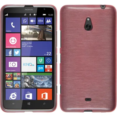 Produktbild von PhoneNatic Case kompatibel mit  Nokia Lumia 1320 - rosa Silikon Hülle brushed + 2 Schutzfolien