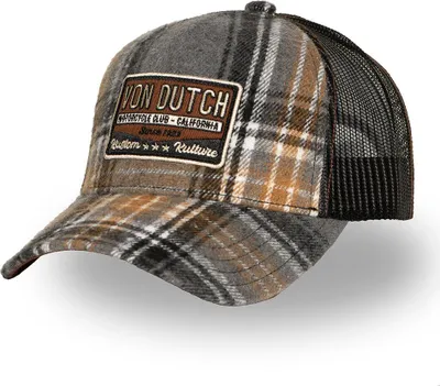 Produktbild von Von Dutch Originals Trucker Cap - Check Pattern - Flannel Mesh Grey