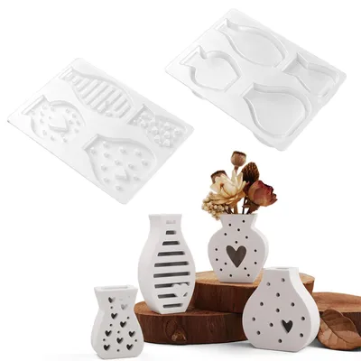 Silikonformen Vasen, 4-teilig, Gießformen, Mini-Vasen, DIY