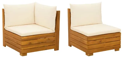 Immagine prodotto di Set da giardino VidaXL con cuscini (2 pezzi), marrone, legno massello di acacia