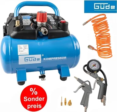 Produktbild von Güde Kompressor Airpower 190/08/6 mit Reifenfüller, Ausblaspistole, Schlauch