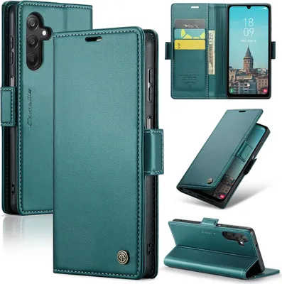 Produktbild von Galaxy A25 Hülle, Leder Brieftasche Kartenfach Schutzhülle mit Standfunktion für Samsung Galaxy A25 Grün