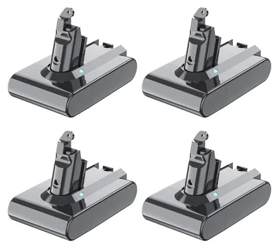 Image de Batterie de rechange - Compatible avec les modèles V6/DC58/DC59/DC62/SV03/SV05/SV09 - 6000 mAh - Aspirateur sans fil - LOT DE 4