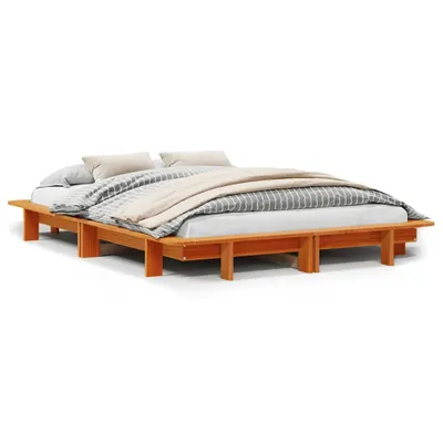 Produktbild von Massivholzbett ohne Matratze Wachsbraun 140x190 cm Kiefernholz