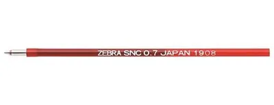 Náplň do guľôčkového pera, 0,24 mm, ZEBRA "SNC", červená