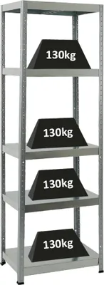 Produktbild von Schwerlastregal Steel Eagle  | HxBxT 180x60x40 cm |  Fachlast 130kg | Verzinkt