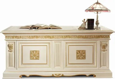 Produktbild von Casa Padrino Luxus Barock Schreibtisch Weiß / Gold 196 cm -  Italy
