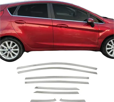 Obrázok produktu pre Okenné lišty pre Ford Fiesta 2017-2021 hatchback z nerezovej ocele 8ks