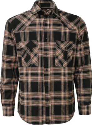 Produktbild von ROCK-IT Apparel Herren Flanellhemd Langarm Karo, regular Fit 5X-Large Schwarz/Rot/Grau kariert
