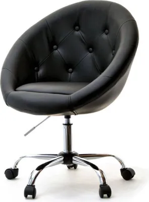 Image de Chaise à roulettes DERIAN - noir 2 / chrome