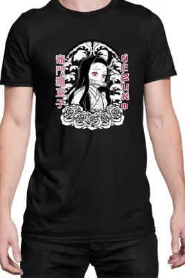 Zdjęcie produktu dla Męska Koszulka Japan Manga Anime Comics Animation Demon Anime Slayer Nezuko 18, Man 3XL / Czarny