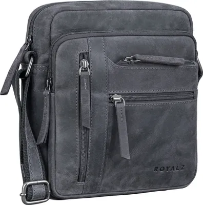 Produktbild von ROYALZ "Indianapolis" Vintage Leder Umhängetasche Herren Klein Ledertasche Männer Tasche Schultertasche Echtleder Männerhandtasche zum Umhängen Herrentasche Büffel-Leder