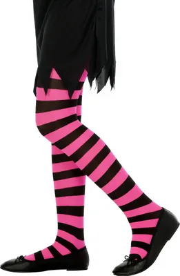 Produktbild von Kinder-Strumpfhose schwarz-pink-gestreift