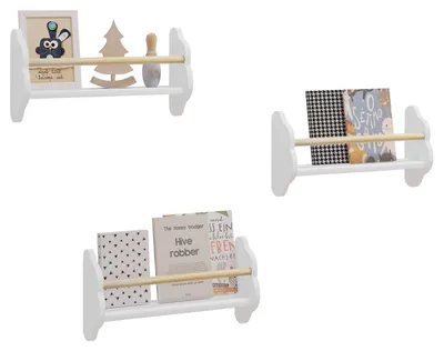 Image de Étagère en bois à 3 niveaux pour livres pour enfants, idéale pour une chambre de jeu
