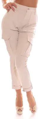 Productafbeelding van OSAB 14435 Damen Cargobroek, regular fit, hoge taille, katoenen chino