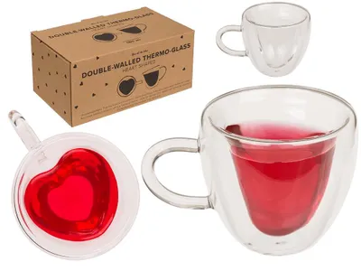 Produktbild von OOTB Doppelwandiges Thermo-Glas mit Herzform