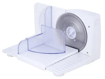 Obrázok produktu pre Klobásorez Rosberg R51990A, 150 W, oceľová čepeľ 15 cm, hrúbka 0-15 mm, biela