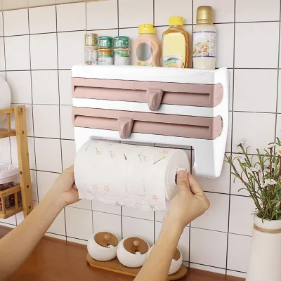 Obrázok produktu pre Držiak na papierové utierky, stojan na skladovanie fólií, stojan na fľaše s omáčkou, stojan na dávkovač fólií, dávkovač konzervačných fólií