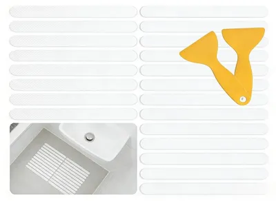 Produktbild von Anti-Rutsch-Aufkleber - Strukturierte Sicherheitsstreifen für Badewanne und Dusche - Badezimmer - Transparent - 20 mm x 200 mm