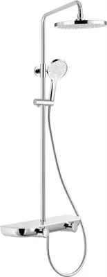 Image de Mexen Axis ensemble douche apparent avec pomme de douche et mitigeur, chrome/blanc - 78112-20