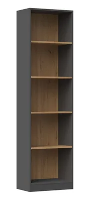 Image de Bibliothèque étroite RAUNO – 50 cm, chêne artisan / anthracite