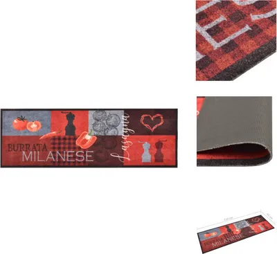 Produktbild von vidaXL Küchenteppich Waschbar Tomaten 45x150 cm -  Fußmatten