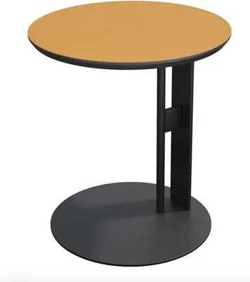 Immagine prodotto di Tavolino - Tavolino laterale - Tavolino da caffè - Tavolino da tè - Rotondo - Rivestito in pelle - Struttura in metallo - 46 cm