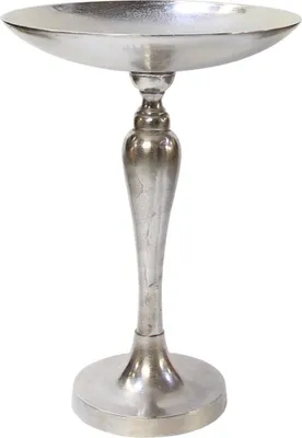Produktbild von Kaheku Schale auf Fuß Cameo Aluminium vernickelt, Durchmesser 37 cm, Höhe 51 cm 1229000193
