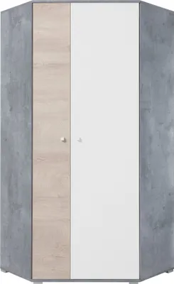 Produktbild von Furniture24 Eckkleiderschrank SIGMA SI - 2 Eckschrank mit Einlegeböden und 2 Kleiderstangen, Schrank, Drehtürenschrank, 2 Türiger Jugendzimmerschrank