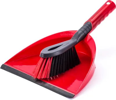 Produktbild von Vileda Kehr-Set, Schaufel und Kehrbesen, Farbe Rot