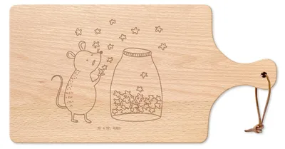 Produktbild von Mr. & Mrs. Panda Brettchen Maus Sterne - Transparent - Geschenk, Lustige Sprüche, Frühstücksbrett, Holzbrett, Träume, vesperbrett, Schwangerschaft, Geburtstag, Taufe