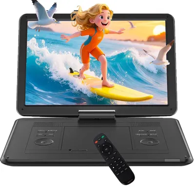 Produktbild von 17.5" Tragbarer DVD Player mit 15.6" HD Drehbildschirm für Auto und Kinder unterstützt Synchronisierung von TV/USB/SD-Karte/CD/DVD Autoladegerät