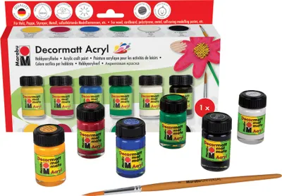 Zdjęcie produktu dla Farba akrylowa Marabu "Decormatt", zestaw startowy