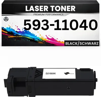 Produktbild von Toner 593-11040 für Dell Schwarz 59311040 Premium Alternative für Dell 2150, 2155, 2150cdn, 2150cn, 2155cdn