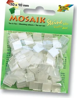 Immagine prodotto di folia 60201 Pietre di mosaico, 10 x 10 mm, resina sintetica, miscela tono su tono, bianco (45 g)