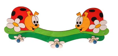 Produktbild von Wandgarderobe"Marienkäfer in der Blumenwiese"