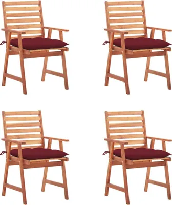 Produktbild von Garten-Essstühle 4 Stk. mit Kissen Massivholz Akazie