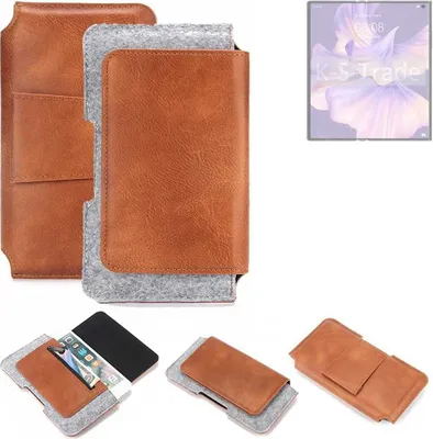 Produktbild von K-S-Trade Handyhülle Schutzhülle kompatibel mit Huawei Mate Xs 2 Gürteltasche Holster Gürtel Tasche Smartphone Tasche Handy Hülle Polyurethan+ Filz,