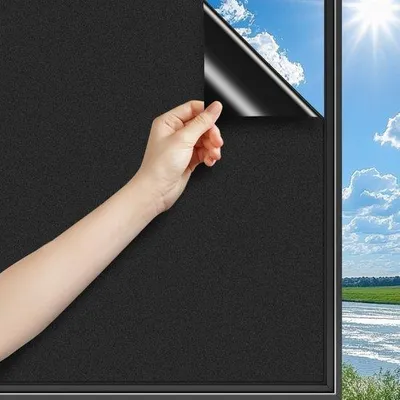 Produktbild von Famanu Fensterfolie 100% Lichtblockierung - Schwarz