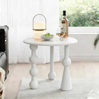Produktbild von TWSOUL Beistelltisch Runder Beistelltisch 50 cm,Moderner Couchtisch Praktischer Couchtisch für jeden Raum,WIESS
